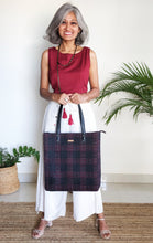 Load image into Gallery viewer, Black Ikat Tote Bag
