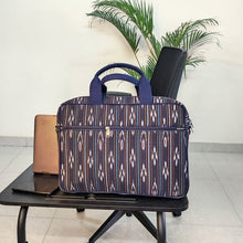 Load image into Gallery viewer, beautiful blue ikat laptop bag I Chanchal bringing art to life