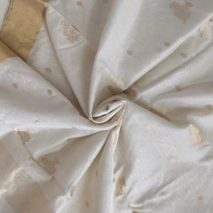elegant Golden cream  Chanderi Silk Cotton handloom Saree I Chanchal bringing art to life 