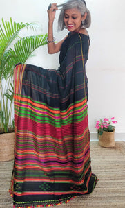 beautiful handloom black cotton saree I Chanchal bringing art to life