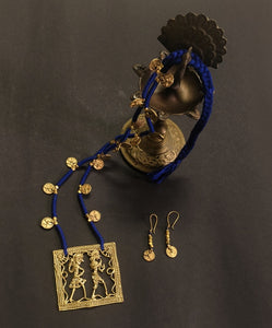 Dokra neckpiece jewelry jewellery necklace pendant handmade brass pure beautiful festive collection Chanchal India Artisan
