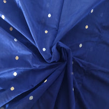 Load image into Gallery viewer, beautiful blue handloom  chanderi silk cotton saree I peacock zari butas sari I chanchal bringing art to life