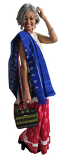 Load image into Gallery viewer, elegant blue dongria cotton handloom saree I Chanchal bringing art to life 