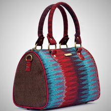 Load image into Gallery viewer, Ikat Blue Red Duffle Bag