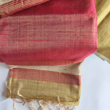 Load image into Gallery viewer, Beautiful golden red tussar silk saree I handloom sari I Chanchal bringing art to life