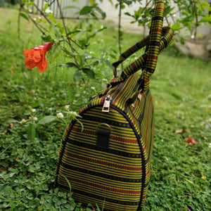 Green Ajrakh Duffle Bag Chanchal Handbag Duffel Sustainable Fashion Made in India