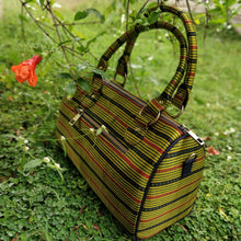 Load image into Gallery viewer, Green Ajrakh Duffle Bag Chanchal Handbag Duffel Sustainable Fashion Made in India