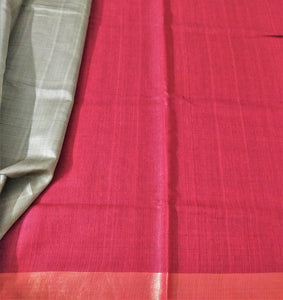 Red Gold Saree Laal Silk Tussar Sari Indian wear chanchal handloom bhagalpuri Bihar 