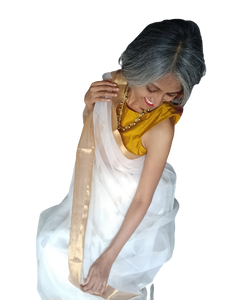 beautiful Classy ivory zari cotton silk handloom saree I Chanchal bringing art to life