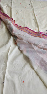 Gorgeous cream pink dongria cotton handloon saree I Festive sari collection I Chanchal bringing art to life