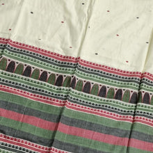 Load image into Gallery viewer, Beautiful cream green dongria cotton handloom saree I Chanchal bringing art to life 