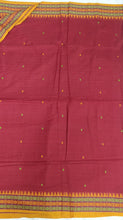 Load image into Gallery viewer,  elegant soft maroon handloom dongria cotton saree I Chanchal bringing art to life
