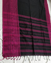 Load image into Gallery viewer, Gorgeous black pink begumpuri cotton saree I chanchal bringing art to life
