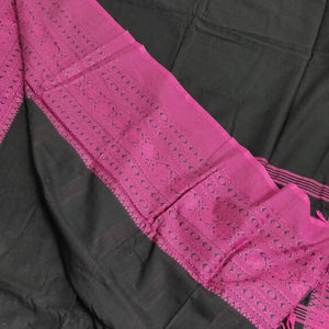 soft black pink begumpuri cotton saree I chanchal bringing art to life