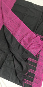 beautiful black pink begumpuri cotton saree I chanchal bringing art to life