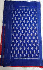 gorgeous beautiful blue dongria cotton handloom saree I Chanchal bringing art to life 