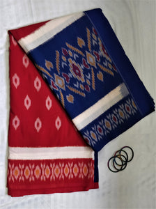 elegant blue dongria cotton handloom saree I Chanchal bringing art to life 