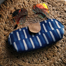 Load image into Gallery viewer, blue cases sunglass cases red cases trendy sunglass cover classy cover cruelty free pouches pouches block print cover aesthetic cover handmade cover handicraft covers handicraft pouches cotton cover chanchal student cover spectacle cover spectacle pouch vintage pouch
