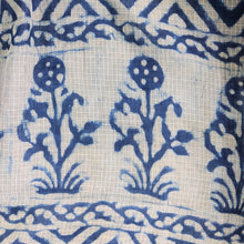 Load image into Gallery viewer, Sadabahar ~ Indigo Blue Hand Block Print Cotton Kota Doria Saree