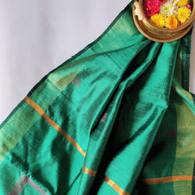 Load image into Gallery viewer, elegant green Bhagalpuri handloom tussar silk saree I Chanchal bringing art to life