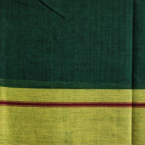 Beautiful handmade soft pure Greeen Yellow Patteda Anchu Cotton Sari I Chanchal bringing art to life