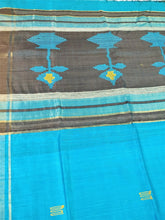 Load image into Gallery viewer, Blue grey tussar silk saree I bhagalpuri handloom sari I made in india I chanchal bringing art to life