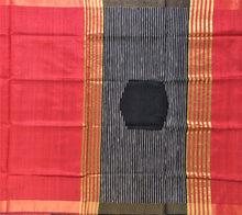 Load image into Gallery viewer, Beautiful Red Black Tussar Silk Saree Sari I Bhagalpuri Handwoven sari I Chanchal bringing art to life