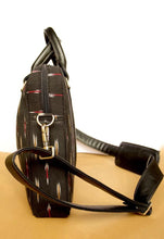 Load image into Gallery viewer, Black Ikat Ikkat Laptop bag office men women handcrafted vegan leather