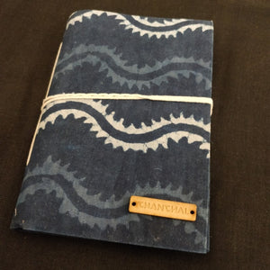 Indigo Blockprint Journal Chanchal Diary Writing Chanchal Journal Diary Notebook Writer Traveller Blockprint inside Big Journal Diary Chanchal handicraft colorful journals folder cover notepad diary writing pad aesthetic classy indigo blue flower print wave print cover block print colourful folders printed diaries stationery
