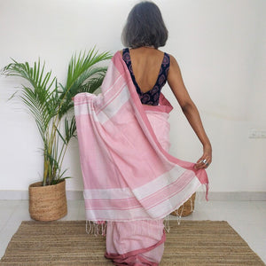 Beautiful, Naturally Dyed Candy Pink Cotton Saree, gorgeous. elegant, handloom, festive wear, Durga puja, Ganapati, office wear, ethnic collection, traditional dress, soft, stylist pallu, summer, comfortable, classy, Chanchal bringing art to life.