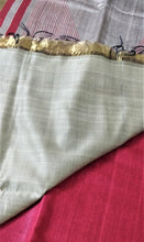 Load image into Gallery viewer, Red Gold Saree Laal Silk Tussar Sari Blouse Indian wear chanchal handloom bhagalpuri Bihar 