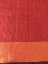Load image into Gallery viewer, Red Gold Saree Laal Silk Tussar Sari Indian wear chanchal handloom bhagalpuri Bihar 