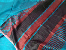 Load image into Gallery viewer, elegant sky blue handloom tussar silk saree I festive sari I Chanchal bringing art to life