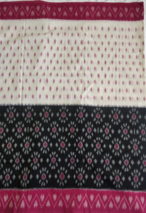 Cottonsaree Madeinindia Chanchal Bringing Art to Life Handloom White Black and Pink Saree Ethnicwear Officewear