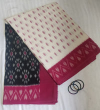 Load image into Gallery viewer, Cottonsaree Madeinindia Chanchal Bringing Art to Life Handloom White Black and Pink Saree Ethnicwear Officewear