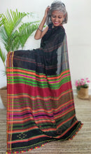 Load image into Gallery viewer, beautiful handloom black cotton saree I Chanchal bringing art to life