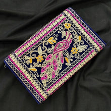 Load image into Gallery viewer, Classic blue handmade clutch I Online clutch I Rajasthani embroidery I Chanchal bringing art to life