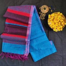 Load image into Gallery viewer, Gorgeous sky blue handloom tussar silk saree I festive sari I Chanchal bringing art to life