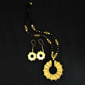 Beautiful black golden Dokra handmade jewelry I Chanchal Bringing Art to Life