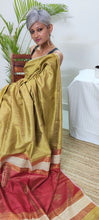 Load image into Gallery viewer, Gorgeous golden red handloom Tussar silk saree I Chanchal bringing art to life