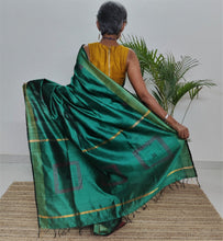 Load image into Gallery viewer, gorgeous green Bhagalpuri handloom tussar silk saree I Chanchal bringing art to life