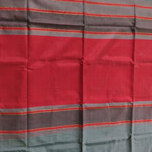 Load image into Gallery viewer, Grey and Red Maheshwari Silk Cotton Saree