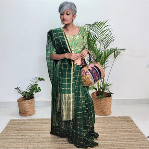 Beautiful black cream multicolor Kantha Ikat handcrafted silk duffle bag I Chanchal bringing art to life 