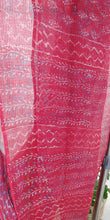 Load image into Gallery viewer, gorgeous pink hand block print soft cotton kota doria sari I Chanchal bringing art to life