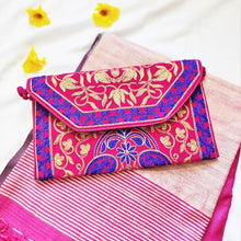 Load image into Gallery viewer, Rani pink handmade clutch I Online clutch I Rajasthani embroidery I Chanchal bringing art to life