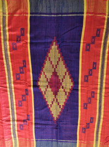 Gorgeous red blue Tussar silk handloom saree I festive sari I Chanchal bringing art to life