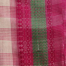 Load image into Gallery viewer, Rosa ~ Pink and White Check Cotton Maheshwari Saree