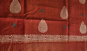 Beautiful rust gree tussar silk saree I festive sari I Chanchal bringing art to life