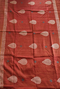 Beautiful rust gree tussar silk saree I festive sari I Chanchal bringing art to life