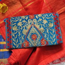 Load image into Gallery viewer, Festive sky blue handmade clutch I Online clutch I Rajasthani embroidery I Chanchal bringing art to life
